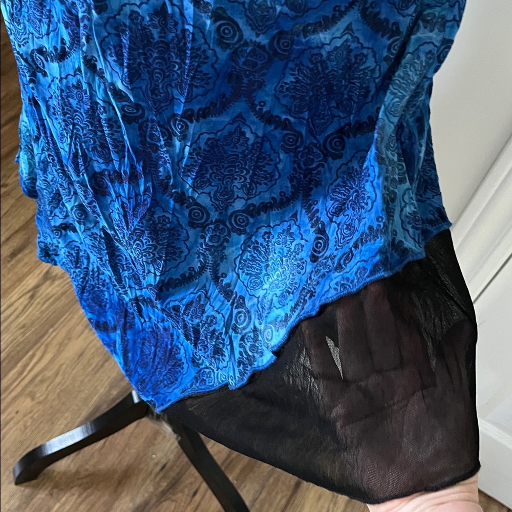 Elegant Blue Long Sleeve Dress - Picture 16 of 16